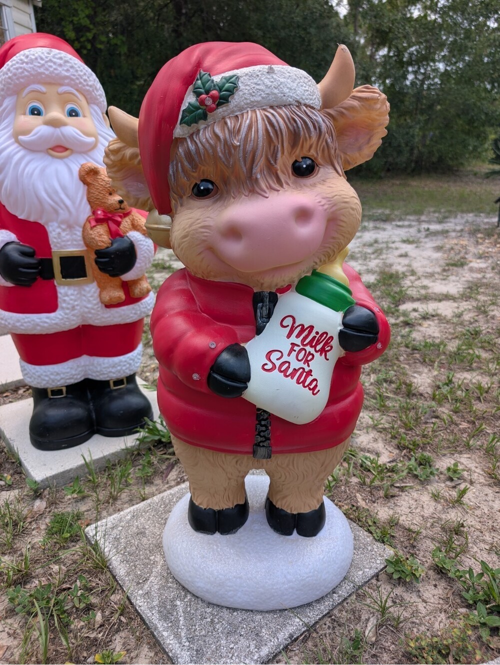 NEW 2.5 ft LED Christmas Highland Cow Blow Mold Milk For Santa Home Depot Viral